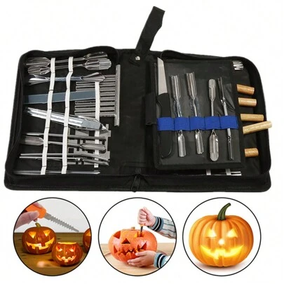 Herramientas de tallado, 46unids/set Kit de herramientas de pelado de tallado culinario para corte de guarnición de frutas y verduras