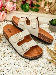 Sandalias planas tipo chanclas de suela de mujer Ottoma Royal Fashion - Gris - Ver 5