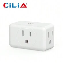 CILIA 1/2pcs 3-Sided Way Outlet Splitter, Multi Plug Outlet Extender,3 Prong Wall Plug Adapter,Small Electrical Outlet,UL Listed,For Cruise Ship, Travel, Home, Office,White