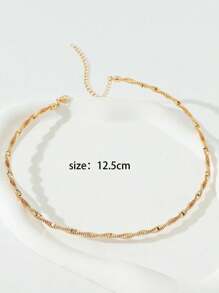 1 Piece Minimal Metal Cuff Choker Necklace For Women - Gold - View 3