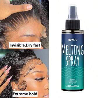 1pc Lace Melting Spray And Holding Spray(120ml), Extreme Hold Melting Spray For Lace Wigs, Glueless, Strong Natural Finishing Hold, Dries Quickly, Wig Melting Spray & Hair Adhesive For Wigs