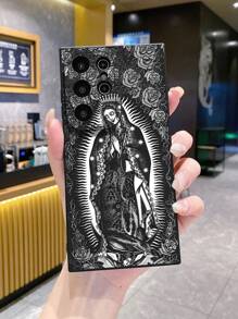 1pc Virgin Mary Graphic Regular Phone Case Suit Compatible With Iphone, Redmi, OPPO/Realme, VIVO, Infinix - Black - View 5