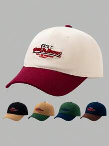 1 buc șapcă de baseball cu broderie cu litere colorate de epocă, șapcă cu coroană moale, reglabilă, snapback, versatilă pentru primăvară/vară
