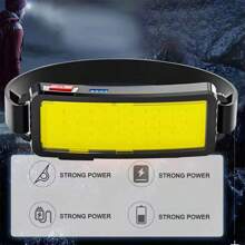 1pc Outdoor USB Rechargeable Fishing Headlamp, Bright COB Hands-Free Headlight For Night Fishing, Mining - Multicolor - View 5
