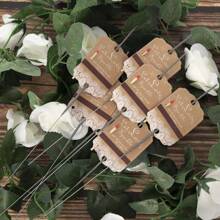 80pcs Rustic White Lace Wedding Sparkler Tags With Match Holder And Striker Send Off Exit Tags Only Tags Without Accessories For Wedding Kraft Paper Wedding Party Favours