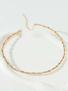 1 Piece Minimal Metal Cuff Choker Necklace For Women - Gold - View 2