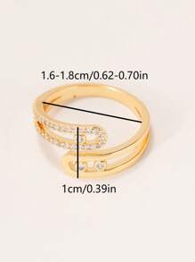 1pc Women's Minimalist Adjustable Geometric Ring, Suitable For Parties, Dates, Daily Wear, Eid Al-Fitr, Eid Al-Adha, Holiday Gifts - Gold - View 5
