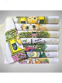 Conjunto 10 Panos de Prato 41x69 Bainha Estampado O Legitimo Reforçado Grande Algodão - Multicolorido - Visão 5