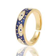 1pc Vintage & Elegant Demon Eye Open Ring, Luxury Fashion Accessory Gift For Women, Party - Multicolor - View 7