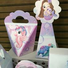 Kit 20 WATERCOLOR MERMAID Boxes - Boxes For Decoration And Souvenirs For Children's Birthdays - Take And Assemble - As In the Photo - View 10