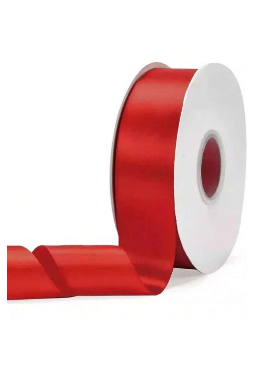 1pc 3.8cm*45m Satin Ribbon Craft Flower Ribbon Colors To Choose Ribbon For Eternal Flower Decoration Arrangement Craft - Red - View 1