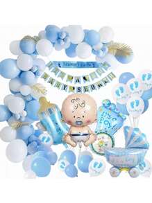Gender Reveal Party Balloon Decorations, Decorative Balloon Set - Blue - View 7