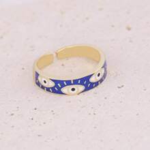 1pc Vintage & Elegant Demon Eye Open Ring, Luxury Fashion Accessory Gift For Women, Party - Multicolor - View 4