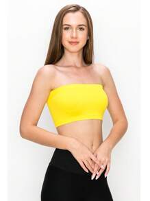 KURVE SEAMLESS MINI BANDEAU TUBE TOP - Yellow - View 4