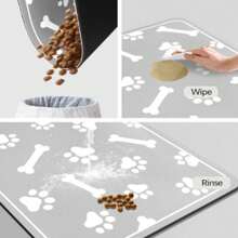 1 pièce de tapis d'alimentation pour chat/chien, tapis absorbant et antidérapant imperméable, facile à nettoyer, prévient les déversements et les salissures de nourriture