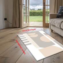 [时尚] 可爱简约几何线条图案水晶天鹅绒轻质地毯/垫子，多种尺寸可选，几何拼布，色块艺术，线条魅力图案，优质，温暖而充满活力，可定制尺寸，吸水，可机洗/手洗，防滑底座，柔软，快干，防滑浴室/厨房地毯，几何针织涤纶浴室/厨房垫