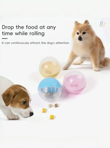 1pc Interactive Dog Treat Dispenser - Transparent Rolling Ball Toy, Promotes Mental Stimulation & Dental Health, Leak-Proof Design
