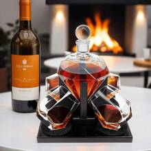 Whiskey Decanter Set Diamond Shape With 4 Glasses 4 Whiskey Stones, Gift For Men, Gift For Whiskey Lovers - 彩色 - 查看 2