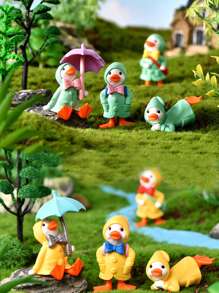 4件/2件/3件/5件/6件装可爱黄绿色苔藓微景观家居装饰品，DIY花园装饰摆件，女孩礼物，花园装饰品，花盆装饰，情人节礼物，适用于房间、客厅、阳台、桌面、家居装饰 - 彩色 - 查看 2