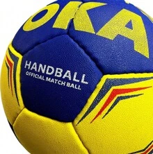 Official Oka Hand Stitched Textured Handball Ball - Amarillo Azul - 查看 9