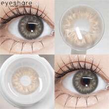 EYESHARE NEW 1 Pair Brown Colored Contact Lenses Eye Makeup 14.0mm Yearly Use Halloween Costume Cosplay - BRUSSELS-bROWN - View 3