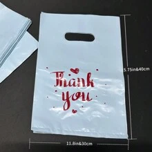 50 chiếc Túi quà cảm ơn Túi mua sắm bán lẻ màu xanh nhạt, Thích hợp cho đám cưới Sinh nhật Lễ Tạ ơn, Quà tặng doanh nghiệp, Cửa hàng, Quần áo, Tiệc tùng, Túi nhựa tái sử dụng có quai xách, Mặt hàng rẻ nhất hiện có, Túi mua sắm, Túi đựng rác trên ô tô cho tiệc, Túi đựng bánh mì, Túi đóng gói Túi đựng quần áo, - Màu xanh nhạt - Xem 4