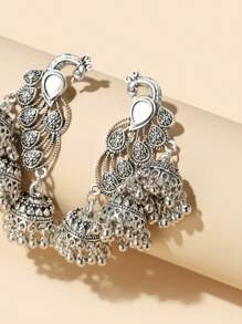 زوج من أقراط المجوهرات بتصميم طاووس وجرس 3 ،موضة بسيطة للارتداء اليومي والكاجوال