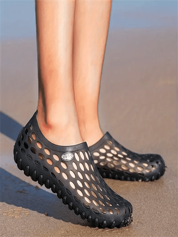 Sandales de plage en jelly ajourées pour couples, chaussures d'eau casual pour homme