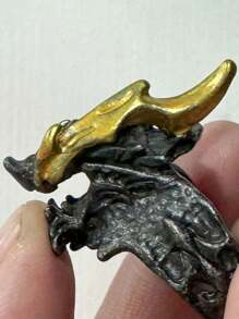 Vintage Dragon Year Gold Dragon Opening Ring, Fierce Dragon Claw Gothic Style Index Finger Ring, Hiphop Fashionable Fashion Jewelry, Party Accessories, Holiday Gift - Gold - View 8