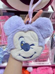 1PC Disney Series Furry Coin Purse, Mickey Mouse, Lilo&Stitch, Lotso, MeiLee, Cartoon Printed Patterns, Storage Packaging Accessories, Cute Mini Handbags, Small And Portable Travel Pendants, Birthday Gifts, Holiday Gifts, Dormitory Decoration Supplies, Can Be Used As A Good Choice For Friends To Give Gifts, Students Can Use To Put Change And Meal Cards