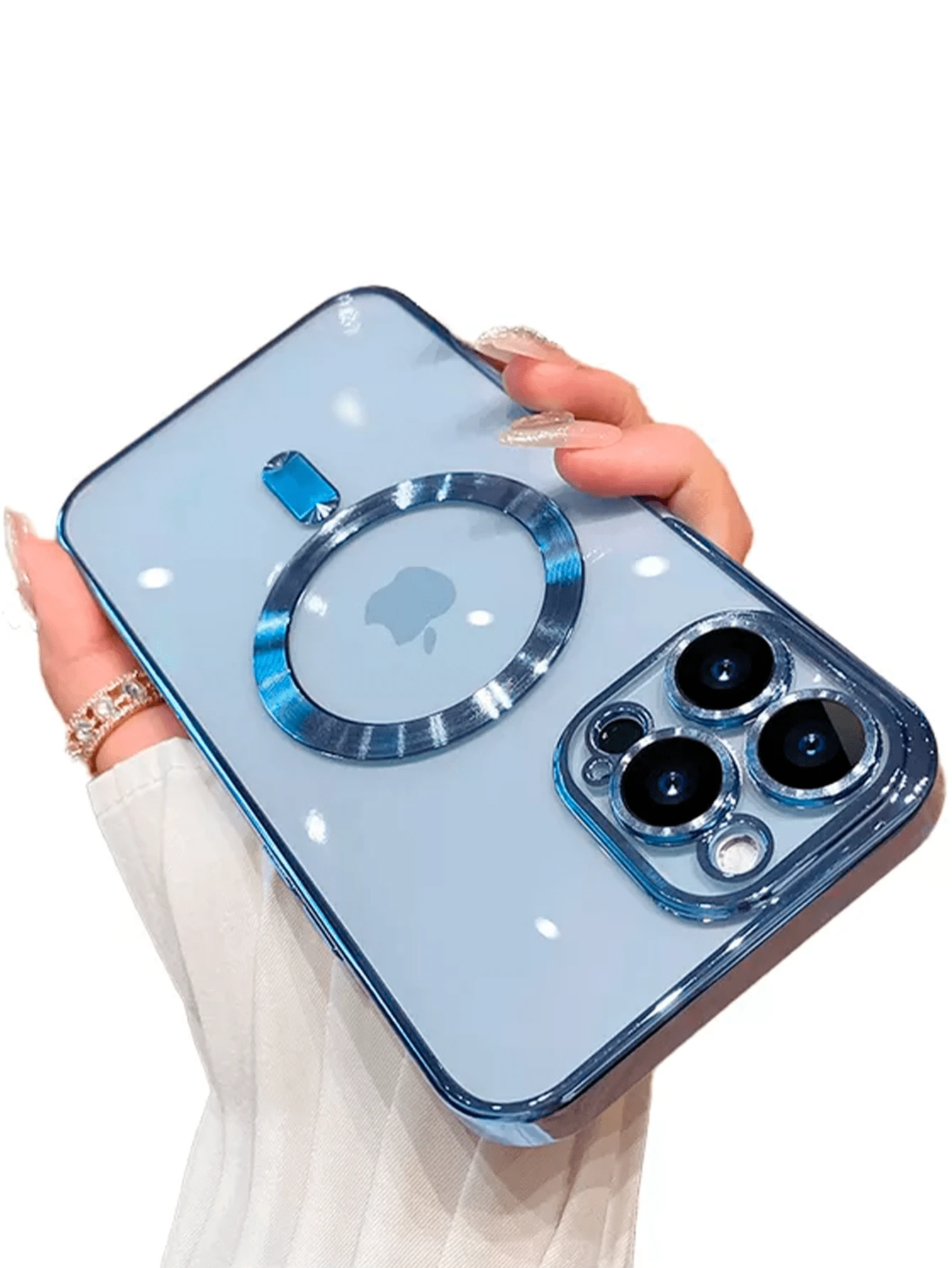 Magsafe Cover Case Luxury Fashion Premium Camera Protection For IPhone 12 13 14 15 Normal Plus Pro Max - 藍色 - 查看 1