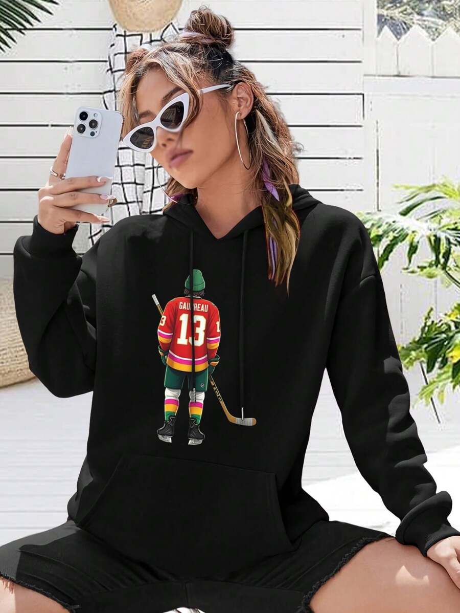 Johnny Gaudreau Columbus Blue Jackets Hockey Big Size Women Hoodie Sweatwomen Hoodies For Ladies Hockey Lover Player Must-Have - Black - View 1