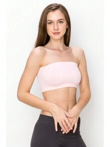 KURVE SEAMLESS MINI BANDEAU TUBE TOP - Baby Pink - View 4