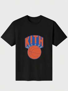 New York Knicks Vintage T-Shirt - Black Casual Digital Print Pure Heavy Cotton T Shirt - Black - View 1