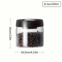 1 pieza Canister de vidrio borosilicato de alta calidad, para granos de café y almacenamiento en la cocina - Capacidad de 480 ml / 860 ml / 1150 ml / 1720 ml - Transparente - Excelente para mantener la frescura y el aroma