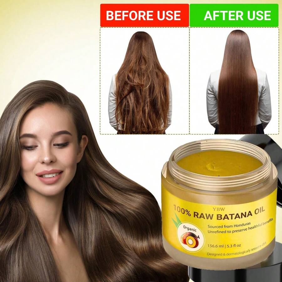 Raw Battana Oil For Hair Protection - 100% Pure, Organic Battana Oil For Thick And Strong Natural Hair - Dr. Sebi Unrefined Men's & Women's Scalp Mask (1 Pack) - Yellow - View 1