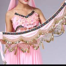 Belly Dance Costume Waist Chain, Tower Shaped Hanging Coin Tassel Waist Chain, Hip Scarf, Dance Costume, Practice Waist Scarf, Dance Performance Costume - Multicolor - View 12