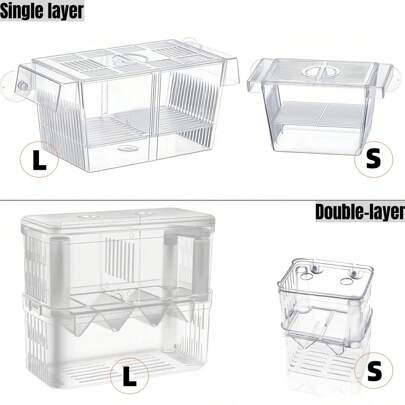 Scatola di allevamento per pesci da acquario in plastica trasparente, incubatrice per avannotti, scatola di schiusa per pesci e gamberetti, piccola scatola di isolamento