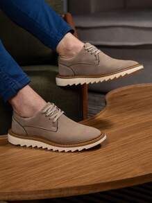 Nicolau Oxford Dress Shoes Comfortable Men's Formal Brogue Original Party Graduation Church Work - 卡布奇諾 - 查看 2