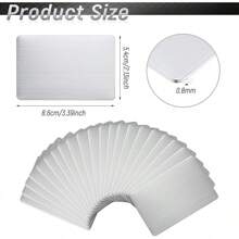 50 Pcs 304 Stainless Steel Metal Business Cards Sublimation Blank Steel Card Laser Engraving Stainless Cards For House Office Customer DIY Gift Plate Cards (0.5 Mm Thickness)