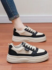 女士时尚百搭休闲厚底运动鞋 - 黑卡 - 查看 6