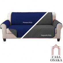 Juego de Protector Cubresala Doble Vista, Funda de Estilo Moderno para Sofá, Incluye Funda para 1, 2 y 3 Plazas, Protege Contra el Polvo y Pelaje de Mascotas,  Perfecto para Proteger y Renovar tu Sofá, Diseño Elegante y Acogedor, Fácil de Colocar y Lavar, Ideal para Hogares con Mascotas, Estilo Sofisticado y Funcional para el Día a Día, Protege tu Mobiliario y Aporta Confort, Disponible en Diversos Colores - Azul - Ver 2