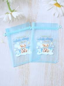 10Pcs Blue Bear Mesh Gift Bags,Thank You Bags,15*10cm Organza Bags,Candy Bags,Gift Wrapping Bag With Drawstring,BabyShower Decor,Jewelry Storage Bag,Gender Reveal Party Supplies,Small Gift Packaging Bag,Party Favor Bag,1st Birthday Party Supplies,Birthday Party Decor,Wedding Favors,Bridal Shower Favors,Holiday Party Decoration