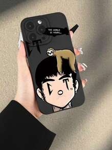 1pc Cartoon Letter Print Phone Case, Compatible With IPhone Compatible With IPhone Models, Best Gift For Friends, Family And Besties Waterproof Shockproof Anti-Fall Scratch Resistant - Multicolor - View 4