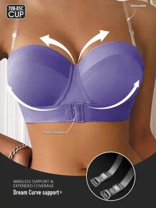 Women's Front Close Soft & Comfortable Underwire Bra - Violet Purple - View 2