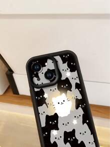 1 件时尚可爱夜光黑猫设计加厚防摔黑色喷砂手机壳适用于 Apple///Redmi/Infinix/Vivo//OPPO - 黑色 - 查看 9
