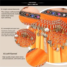 Belly Dance Costume Waist Chain, Tower Shaped Hanging Coin Tassel Waist Chain, Hip Scarf, Dance Costume, Practice Waist Scarf, Dance Performance Costume - Multicolor - View 6