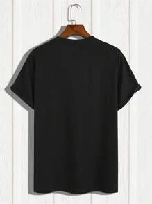 Men's Summer Printed Short Sleeve T-Shirt Top - Black - View 3