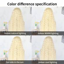 613 Light Blonde Color Synthetic Lace Front Wigs Pre Plucked Natural Hairline 32 Inch Long Kinky Curly Wig Ready To Wear Glueless Wigs 13x4x1 Middle Part Lace Front Curly Wigs For Fashion Women Daily Party Wear Heat Resistant Fiber - 金色 - 查看 9