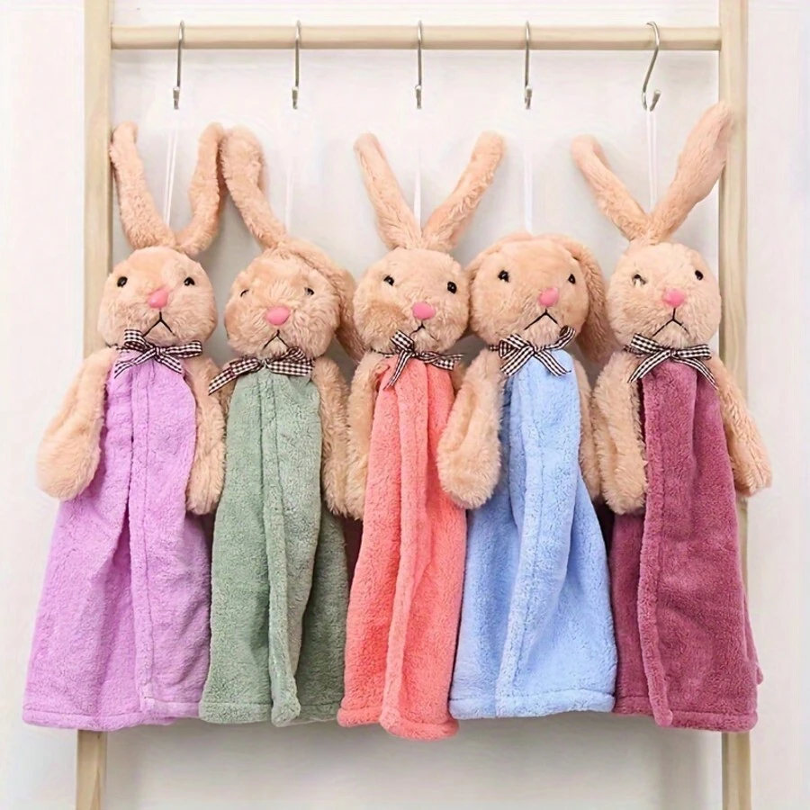 Easter Bunny Hand Towels - Soft Microfiber Absorbent Washcloths For Kitchen & Bathroom, Quick-Drying Non-Shedding Cleaning Cloths, Home Decor Gift